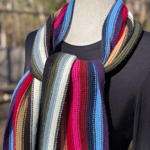 NY & Co Colorful Striped Knit Scarf